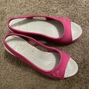 Gently worn wedge crocs